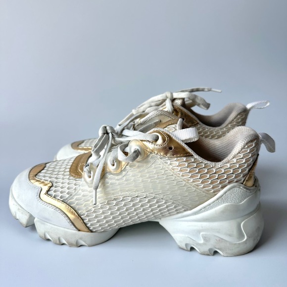 Christian Dior D-Connect Gold Mesh Sneaker - Picture 2 of 8